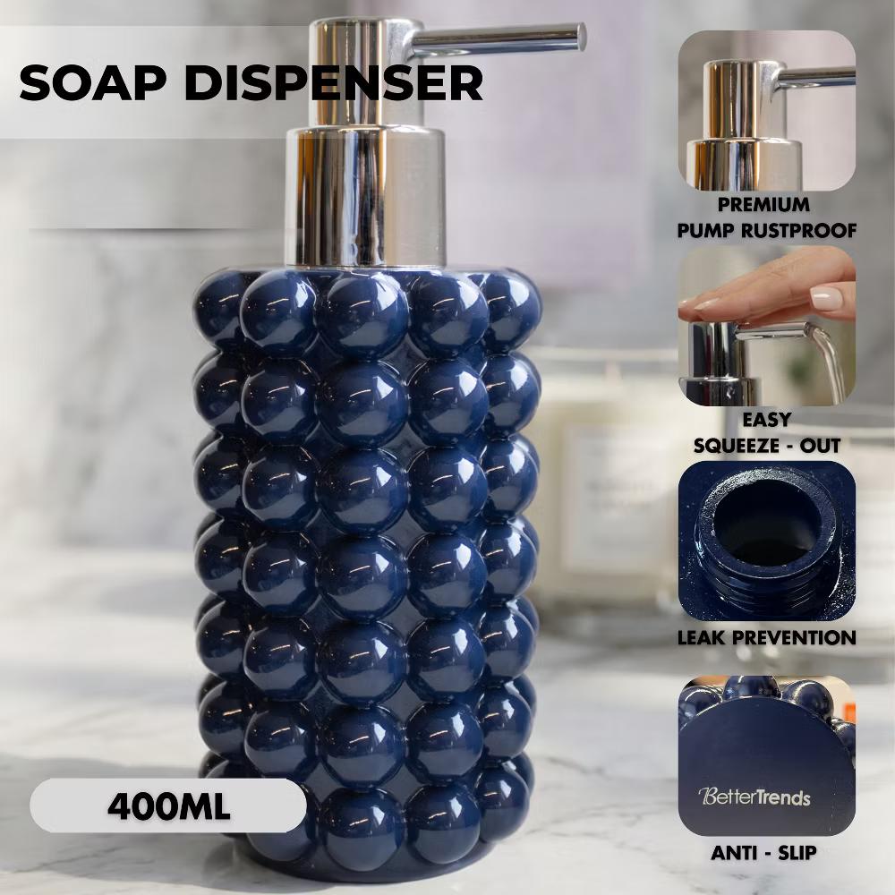 Better Trends Nova Bathroom Accessories 100% Resin Impeccably Crafted Soap Dispenser with Rust-Proof Pump for Bathroom & Kitchen Countertops - Image 25