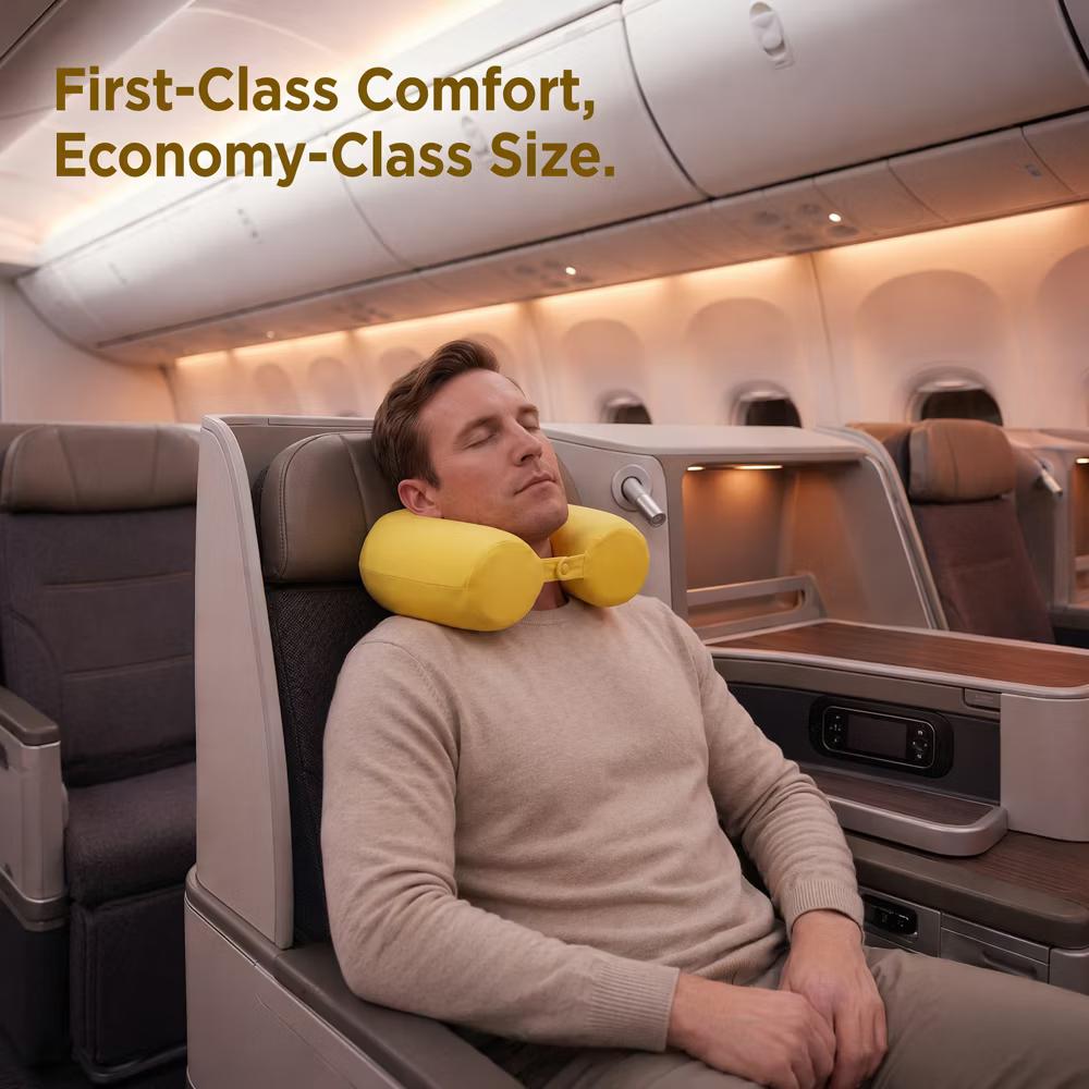 U‑Shaped Memory Foam Nap Pillow with Snap Closure for Desk and Travel Use 1Pc - Image 30