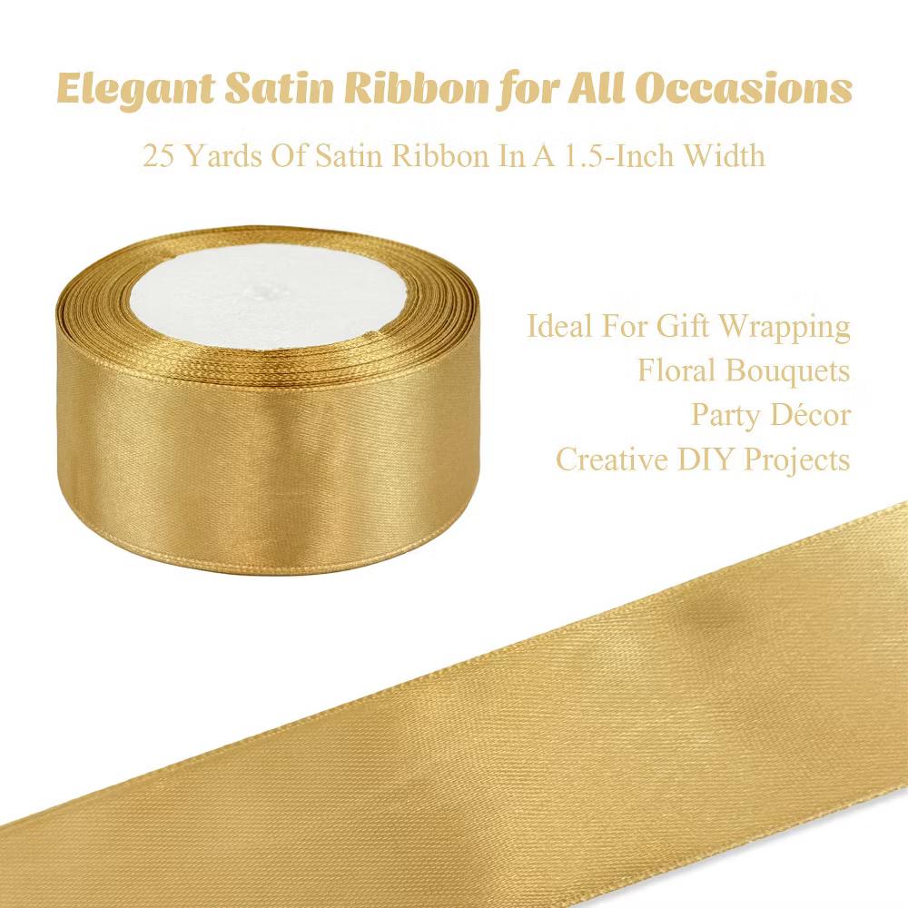 Gift Wrapping, Wedding Decor, Floral Bouquets, DIY Crafts Satin Ribbon 1.5 Inch 25 Yards - Image 5
