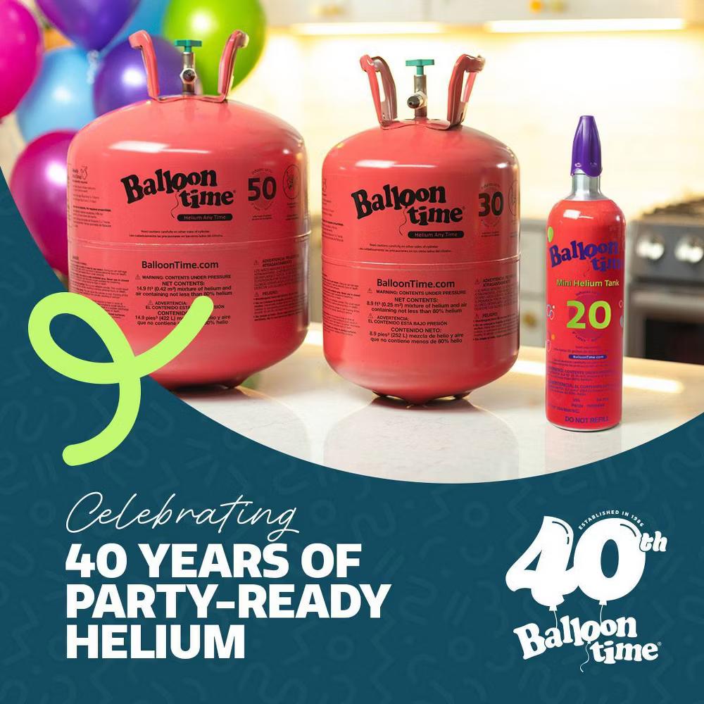9.5" Medium Helium Balloon Kit: Balloon Time Multicolor Steel Tank for All Occasions - Image 3