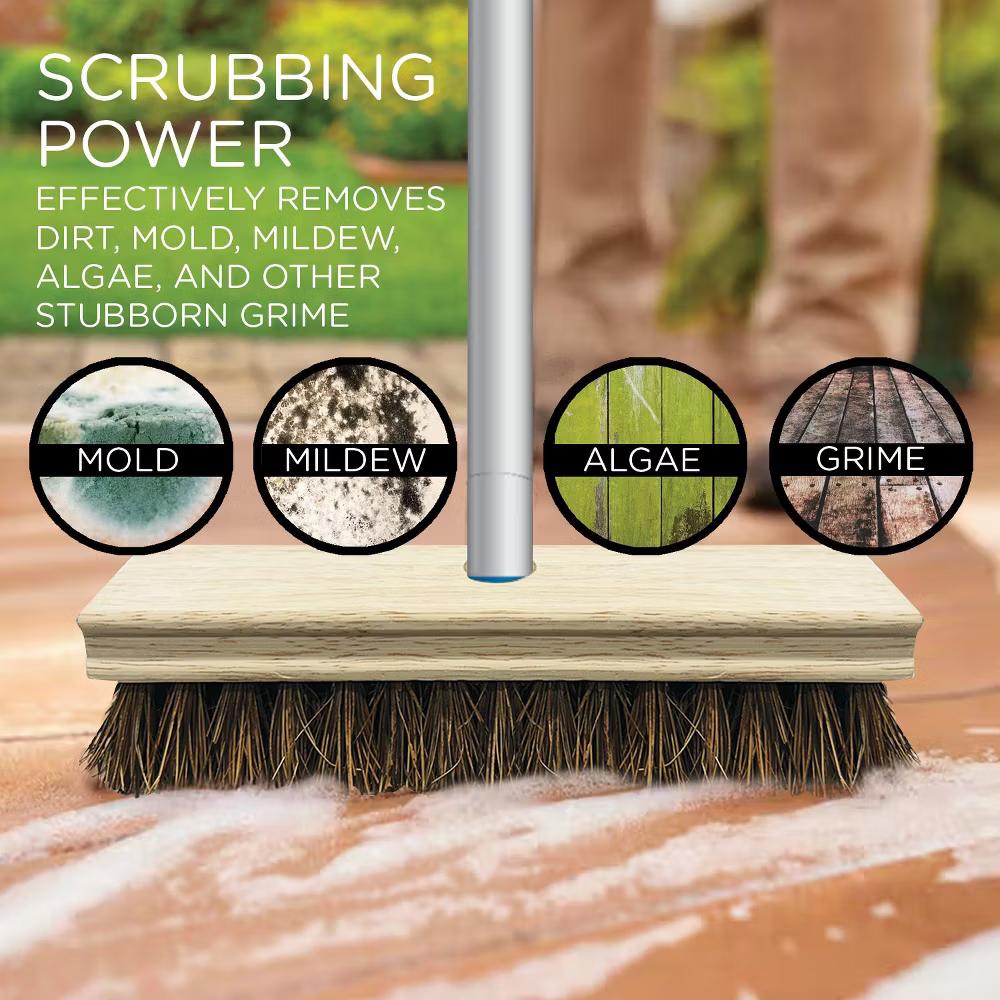 Deck Scrub Brush, 9" 3.5" Head w/ Palmyra Bristles for Outdoor Cleaning, Removes Dirt & Grime from Patios, Decks, Grout, 1 Count - Image 3