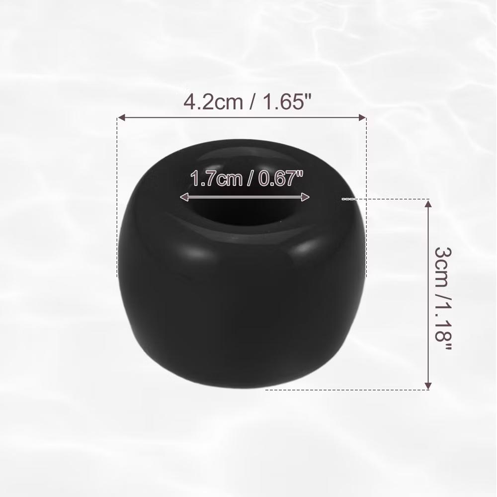 Bathroom Round Mini Ceramic Toothbrush Holder 1.65"x1.18" 2Pcs - Image 2