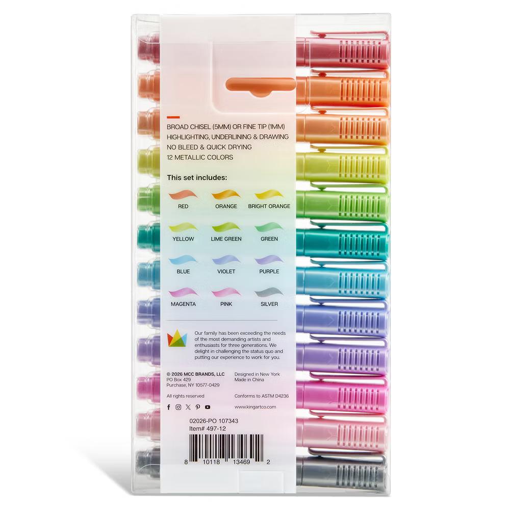 Highlighters 12 Metallic Colors - Image 7