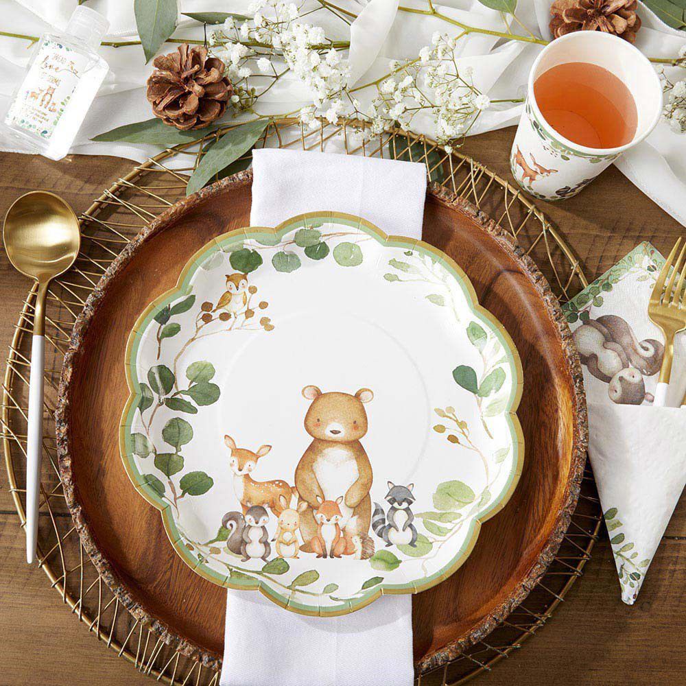 Woodland Baby 62 Piece Party Tableware Set (16 Guests) | 00250NA-KIT - Image 3