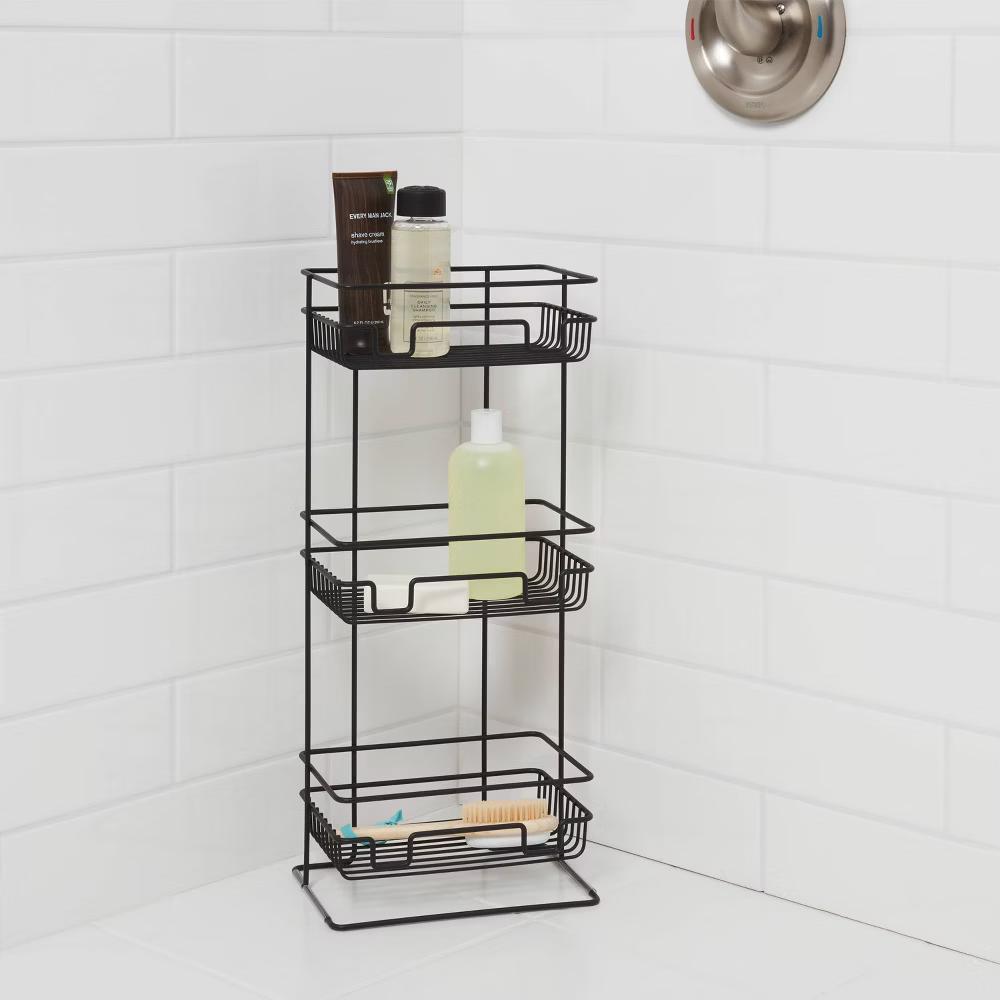 3 Tier Round Wire Shower Storage Tower - Image 3