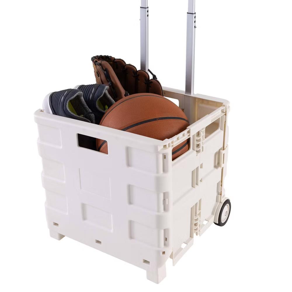 Simplify Portable Folding Shopping Utility Cart White Kennedy International: Foldable Grocery & Utility Cart with Wheels - Image 2