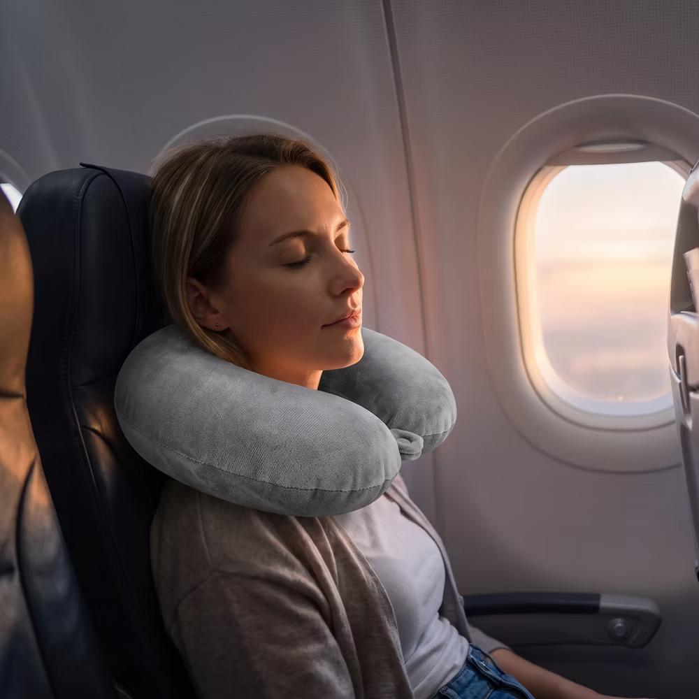 Solid PP Cotton Lightweight Office U-Shape Travel Neck Pillows 11x11in 1 Pc - Image 8