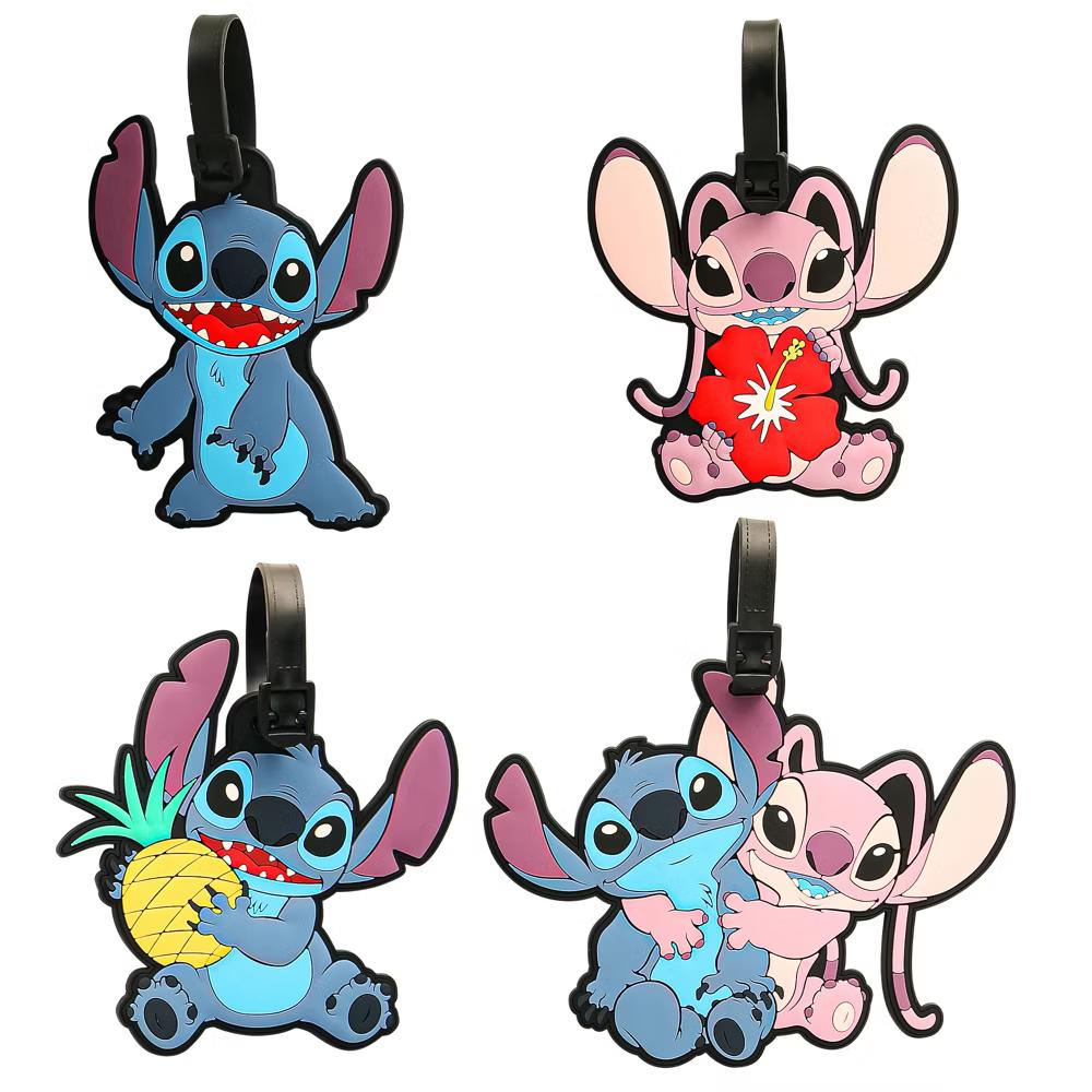 Lilo and Stitch Luggage Tag Stitch Angel PVC Travel Tags Gifts - Set of 4