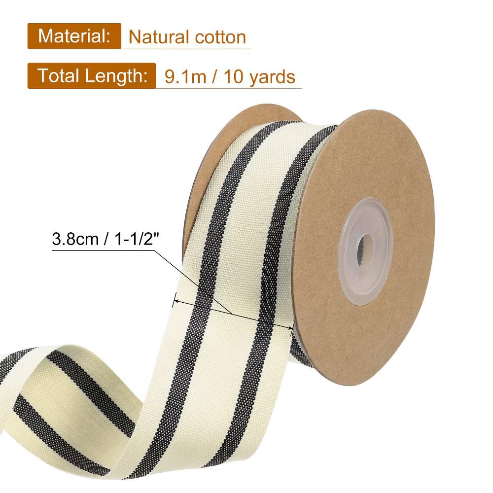 Cotton Fabric Striped Grosgrain Craft Embellishments Ribbon 10 Yard - Image 12