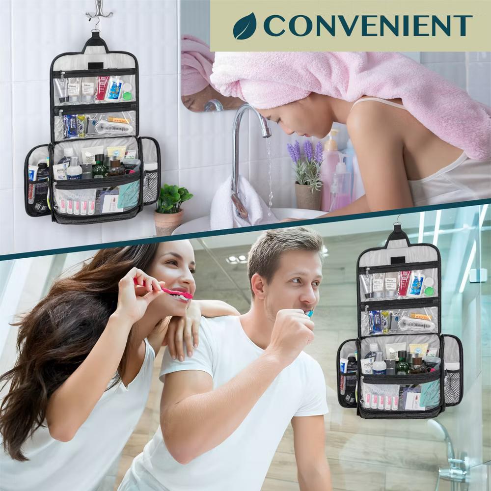 Large Hanging Toiletry Bag, Travel Women Men Cosmetic Organizer, Water Resistant Makeup Accessories Essentials Kit - Image 2