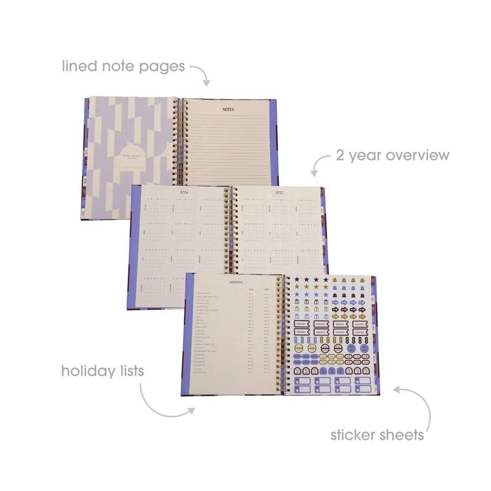 Pearhead 9.5"x11" 2026–2027 Weekly/Monthly Academic Planner with Stickers Purple/Maroon - Image 17