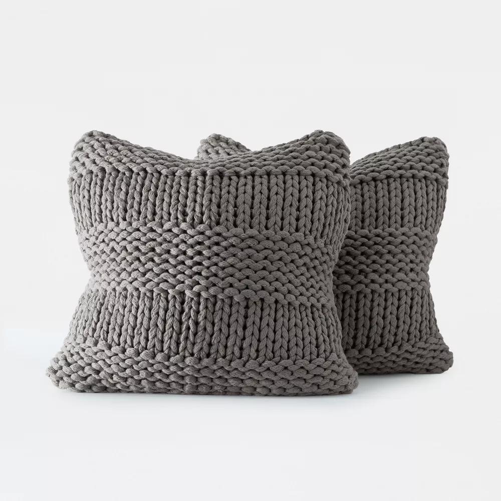 Cozy Chunky Knit Throw Pillow Cover And Pillow Insert - Image 54