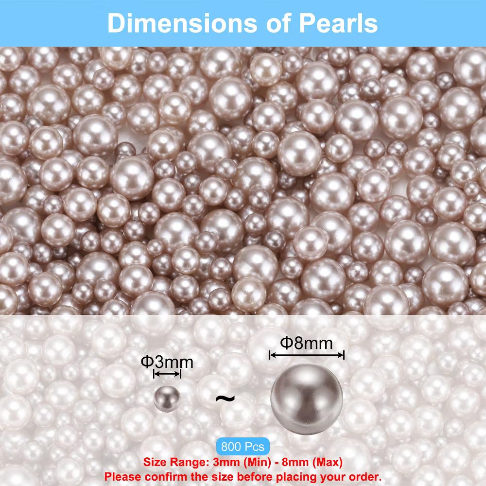 No Hole ABS Round Faux Pearl for Vase Fillers DIY Home Decoration 800 Pcs - Image 43