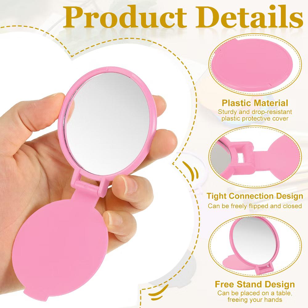 Folding Small Round Travel Women Girls Portable Pocket Mirror 12 Pcs - Image 4