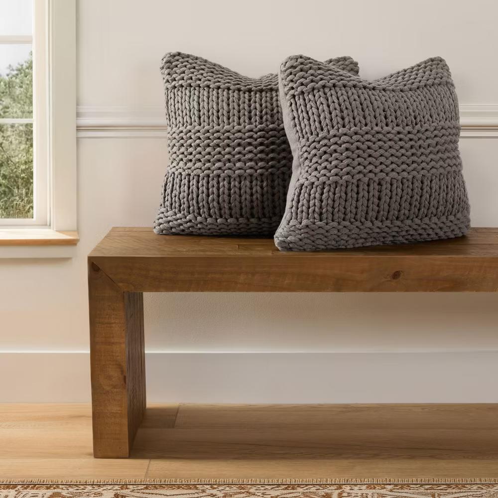 Cozy Chunky Knit Throw Pillow Cover And Pillow Insert - Image 55