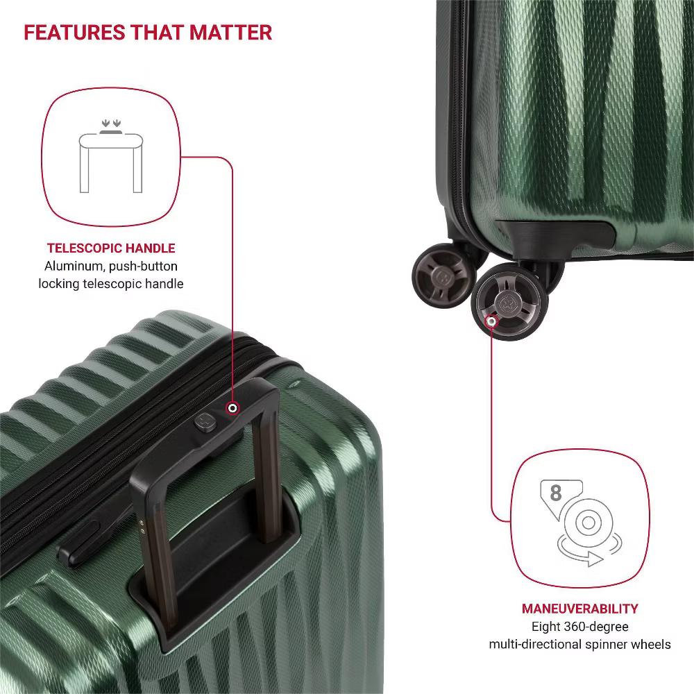 Energie Hardside Large Checked Spinner Wheels Suitcase - Image 31