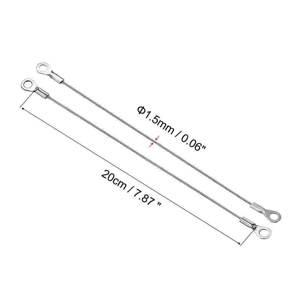 Lanyard Cable Rope with Key Ring Keychains Silver 4 Pcs - Image 14