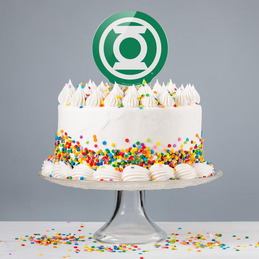 Green Lantern White Logo Acrylic Cake Topper - Image 2