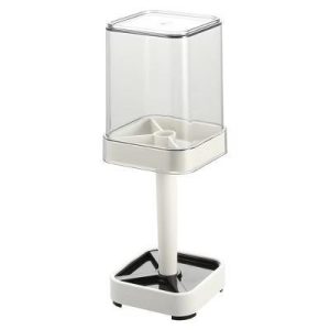 Toothbrush Holder Stand with Cover with 3 Slots ABS for Bathroom for Toothpaste White 8.86''x2.87'' 1Pc
