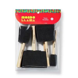 8ct Foam Brush Variety Pack - Artist Paint Applicators for Watercolor & Acrylic, Off-White, 6.5" Length