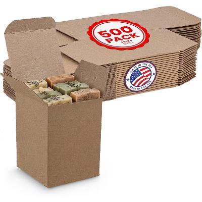 MT Products Tuck Top Kraft Paperboard Gift Boxes 3" 3" 4" - Pack of 500 - Image 5