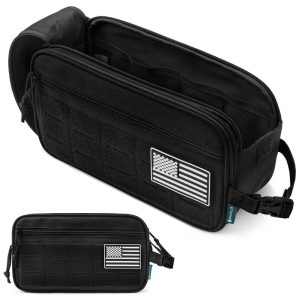 Tactical Toiletry Bag for Men, Hygiene Travel Bag, Military Dopp Kit, Water Resistant Molle Pouch, Shaving Grooming Organizer Case