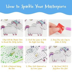 Diamond Art Kits, 5D Gem Painting DIY Arts & Crafts Stickers, 8pcs Sweet Treats