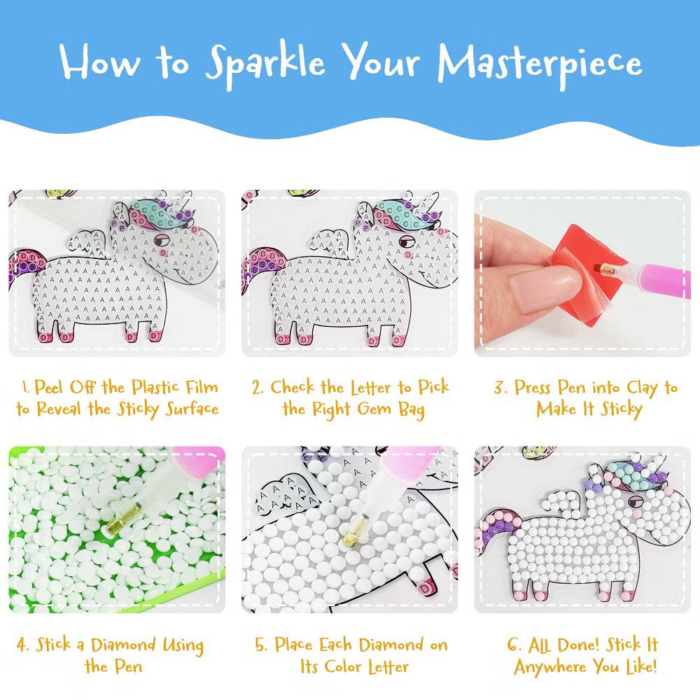 Diamond Art Kits, 5D Gem Painting DIY Arts & Crafts Stickers, 8pcs Sweet Treats