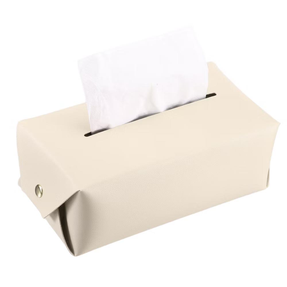 Rectangle PU Leather Tabletop Bathroom Kitchen Tissue Box Cover - Image 36