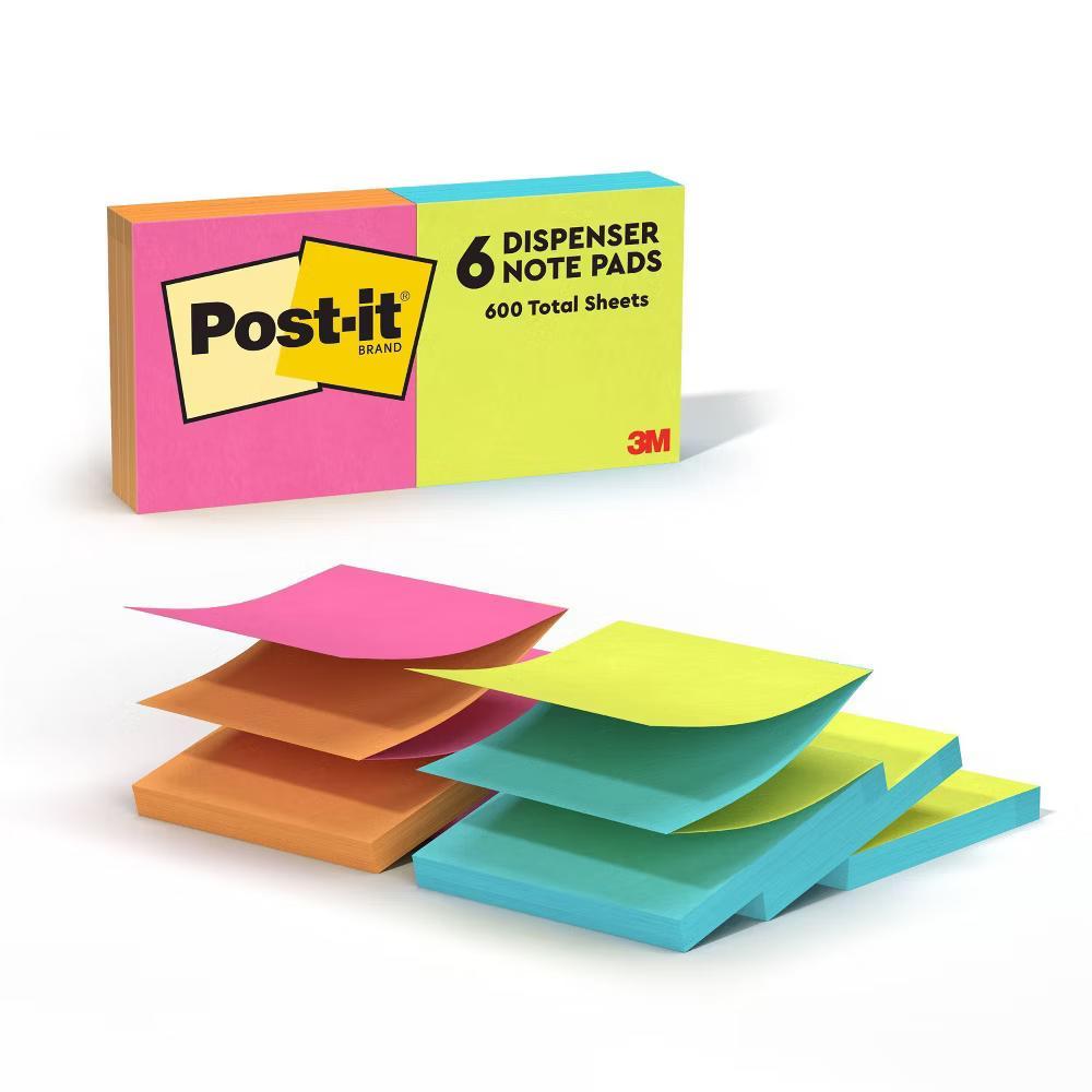 Poptimistic Pop-up Sticky Notes 6pk, 100 Sheets Each