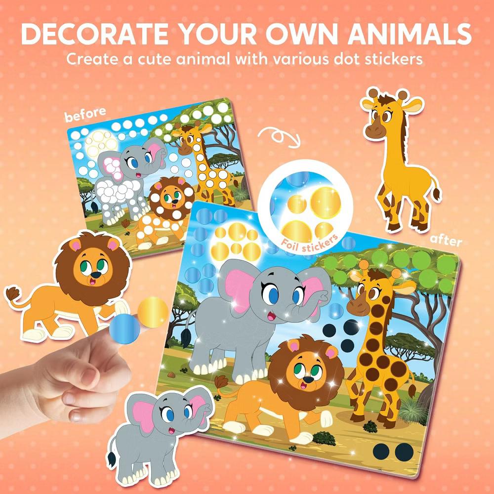 Animal Dot Art Kit for Kids Age 3-7 No Mess Sticker DIY Craft Creative Activity Travel Toy Birthday Christmas Gifts School Prize for Boys Girls - Image 5