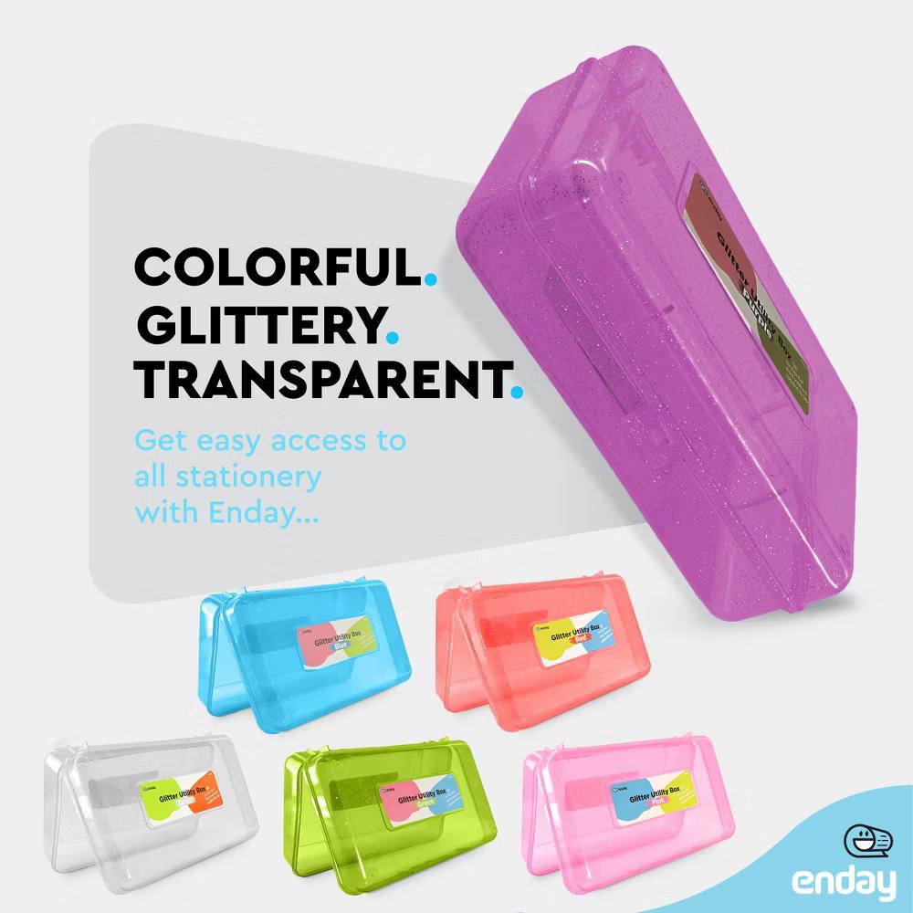 Plastic Pencil Box with Snap Closure Lids, Small Utility Storage Crayon School and Office Supplies Case Organizer - Image 27