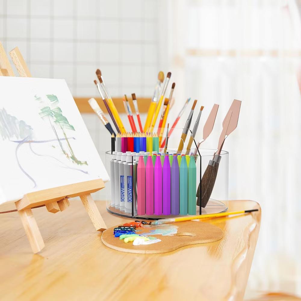 Maison Clear 360 Pencil Supplies Rotating Large Organizer Holder - Image 9
