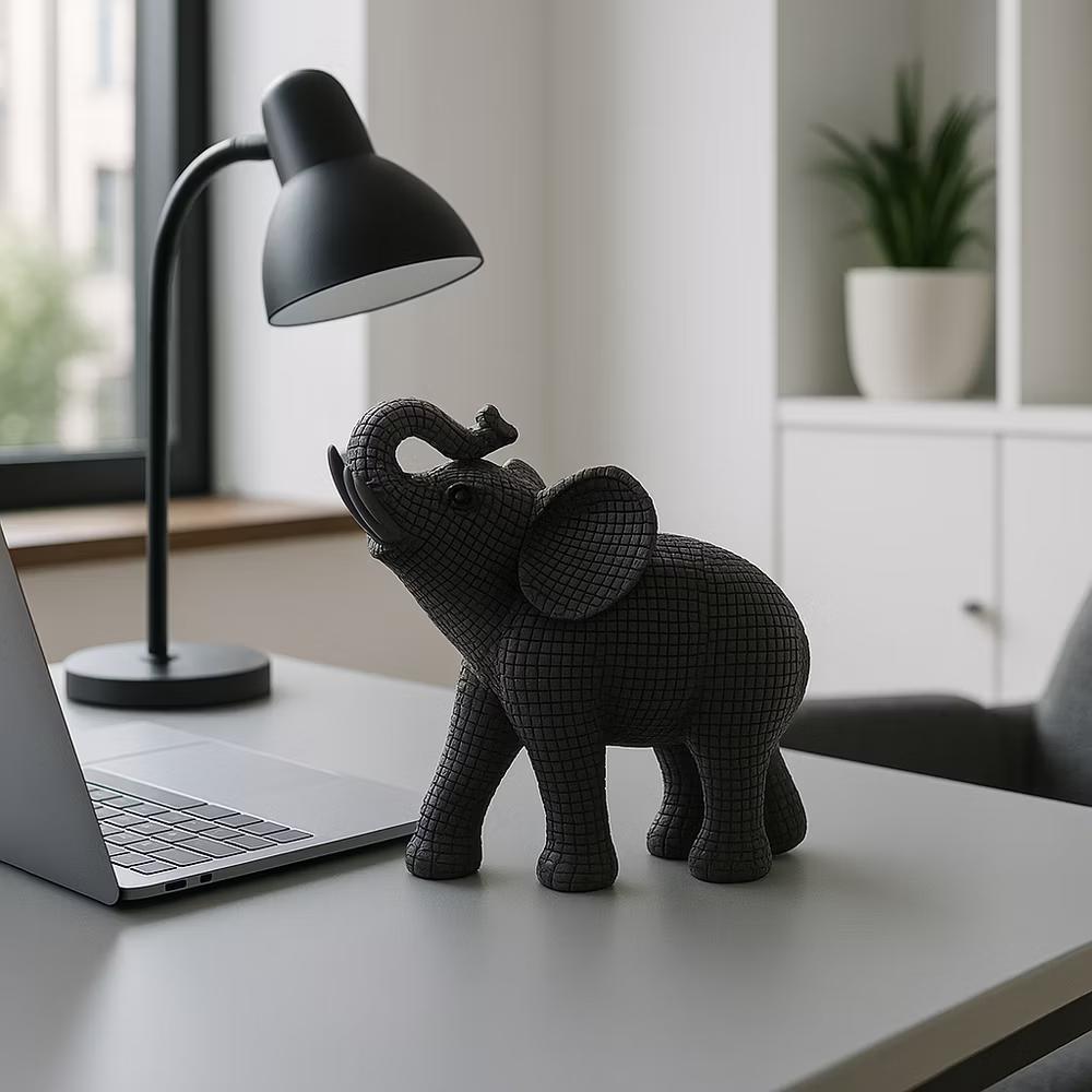 Sagebrook Home 7" Elephant Sculpture - Decorative Polyresin Elephant Statue For Home Decor - Table Accent, Desktop Figurine - Image 12