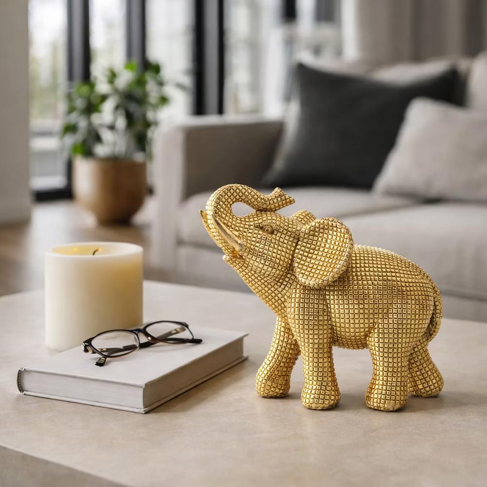 Sagebrook Home 7" Elephant Sculpture - Decorative Polyresin Elephant Statue For Home Decor - Table Accent, Desktop Figurine - Image 22