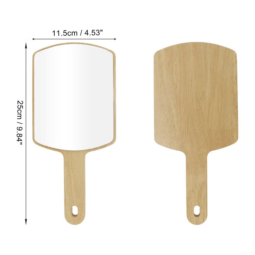 Large Square Handheld Mirror for Beauty Parlor Vacation Wood Color 1 Pc - Image 3