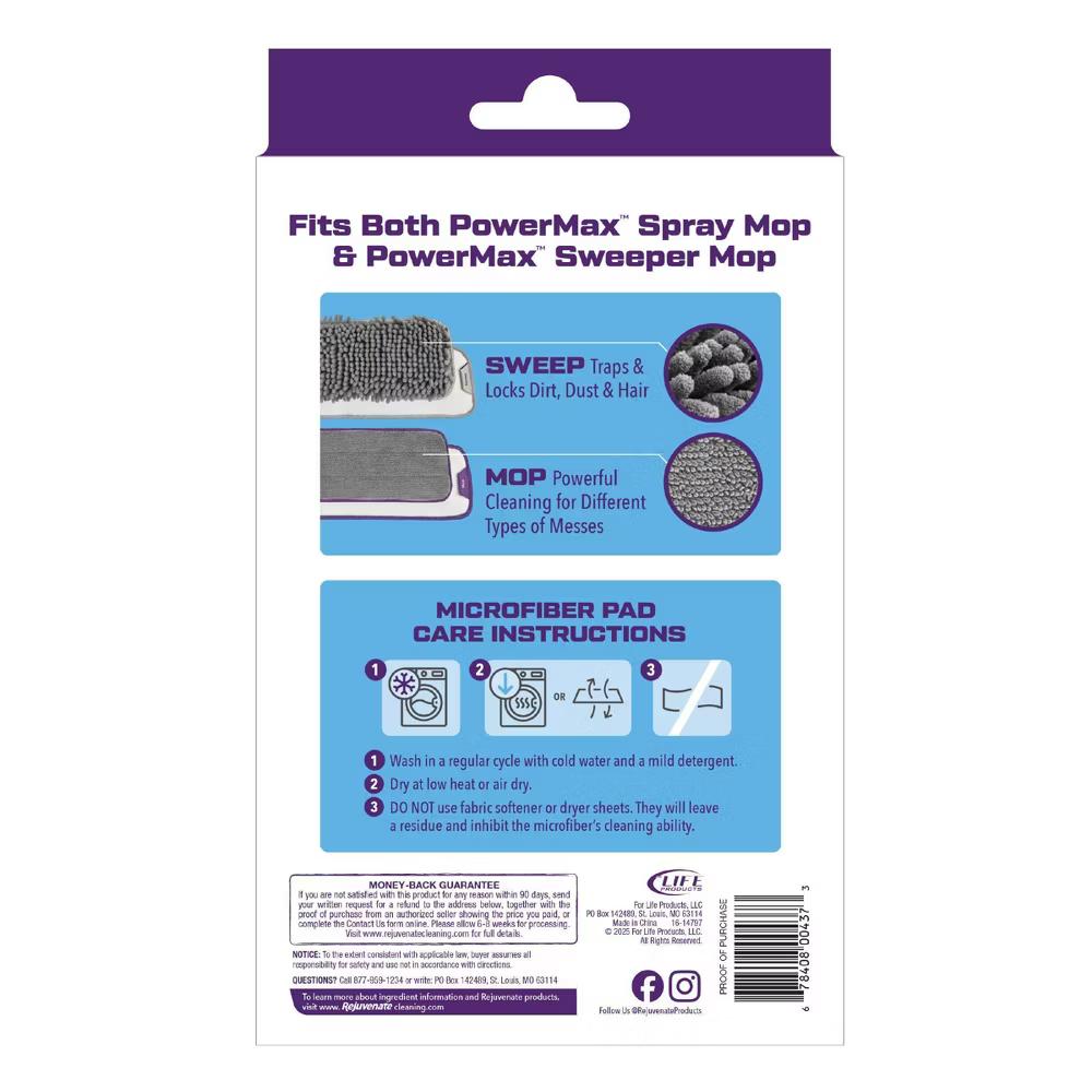 Rejuvenate PowerMax Microfiber Cleaning Pads Mop - 2ct - Image 6
