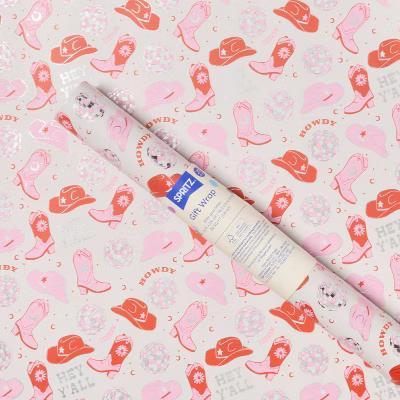 96"x30" Disco Cowboy Birthday Gift Wrapping Paper Pink - Image 2