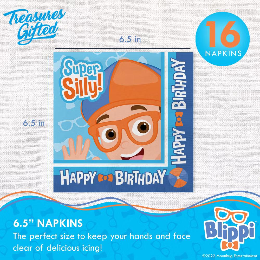 Treasures Gifted Blippi Birthday Party Tableware Classic Set for 16 Guests - Image 7