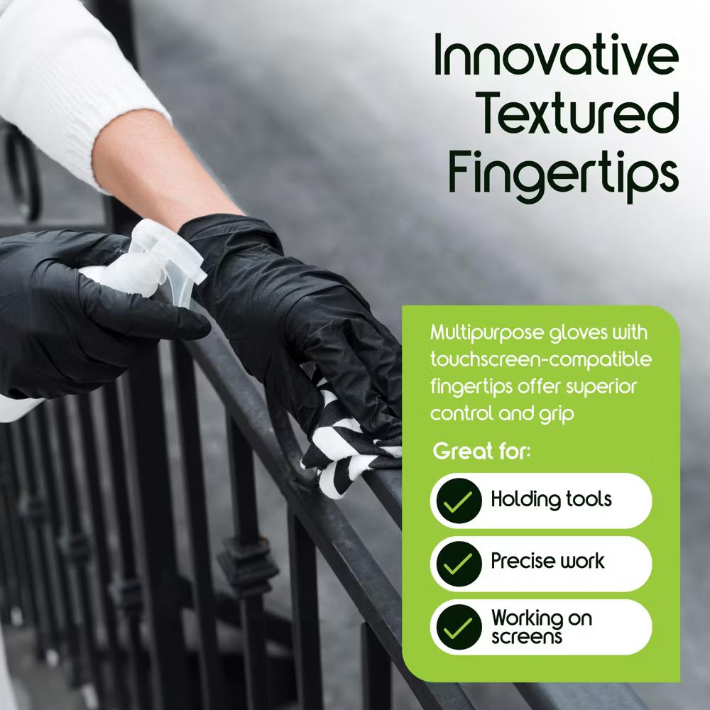 Inspire Black Nitrile Disposable Gloves | 4.5 Nitrile Disposable Safety Medical Cooking Cleaning Disposable Black Gloves - Image 5