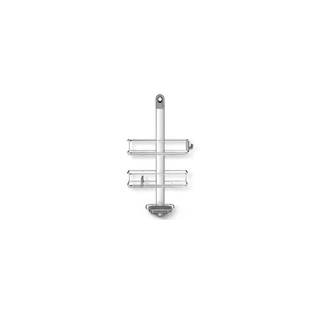 simplehuman Medium Adjustable Shower Caddy - Stainless Steel/Anodized Aluminum: Bath Organizer, Rustproof Shelf - Image 9