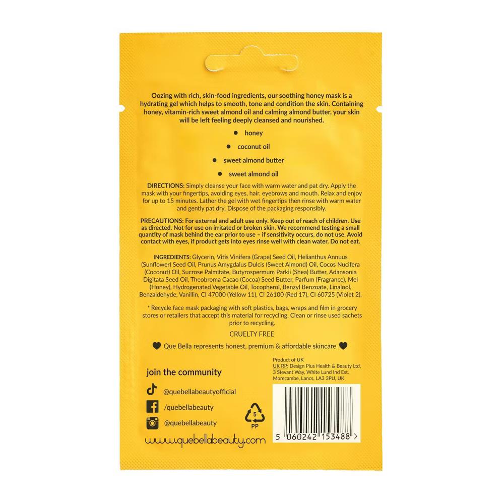 Que Bella Soothing Honey Gel Mask - 0.5oz