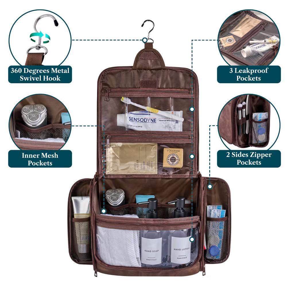 Large Hanging Toiletry Bag, Travel Women Men Cosmetic Organizer, Water Resistant Makeup Accessories Essentials Kit - Image 25