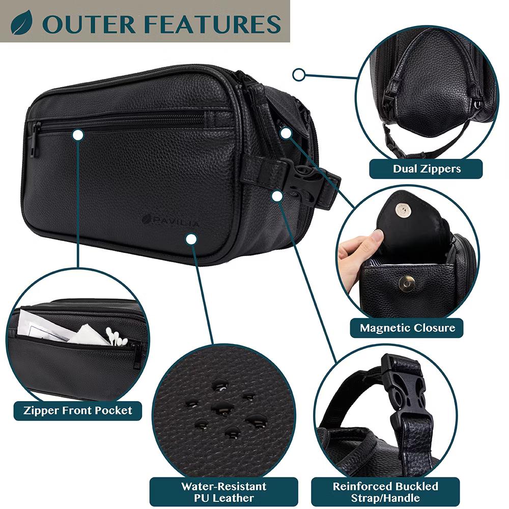 Toiletry Bag for Men, Travel Essentials Shaving Dopp Kit, Water Resistant Cosmetic Makeup Organizer Case - Image 42