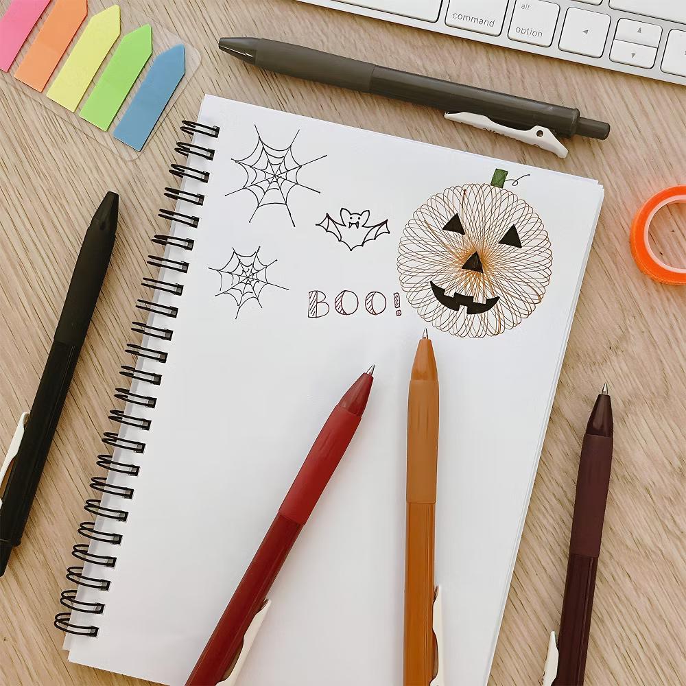 Multi-Color Retractable Gel Pen Set (5 pack), 0.5mm Fine Point, for Writing, Journaling, Drawing, Home and Office, Neo-Classic - Image 9