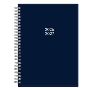 Blue Sky 5.875"x8.625" 2026-2027 Weekly/Monthly Planner Notes BS Checked Out Solid Navy Safety Wirebound