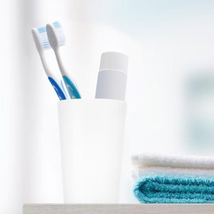 Bathroom Toothbrush Cup PP Cups for Bathroom Kitchen 4.92''x3.03'' 2 Pcs