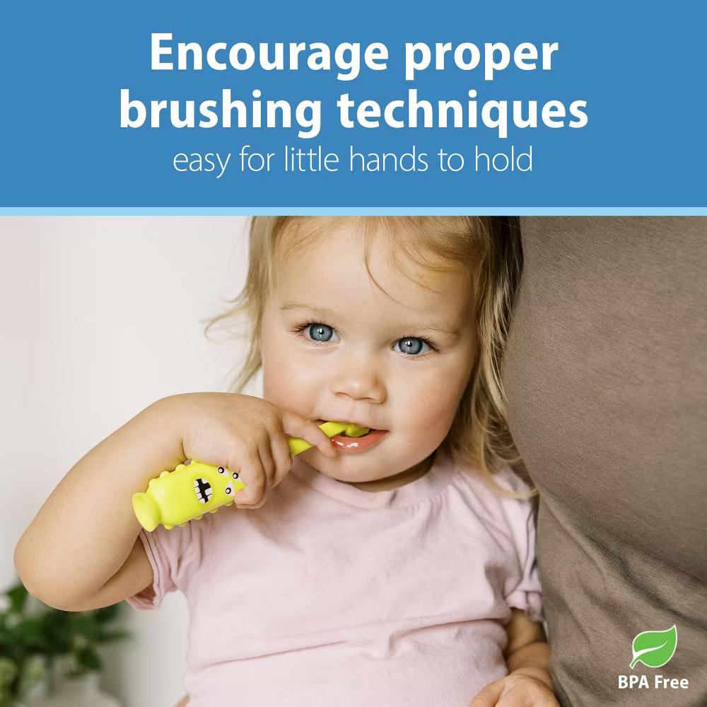 Dr. Brown's Tooth Scrubber Triple Sided Training Toddler Manual Toothbrush - Green - Image 9