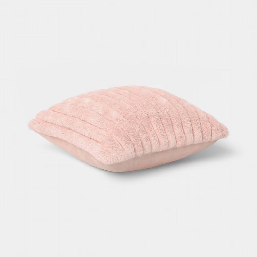 2pk Ribbed Faux Fur Toss Pillows - Image 17