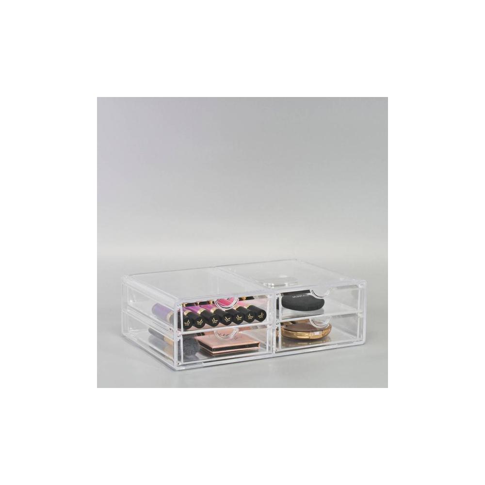 4 Clear Large Stackable Acrylic Drawers - for Organizing Make up, Nail Polish, Hair Accessories, and Beauty Supplies - Image 2
